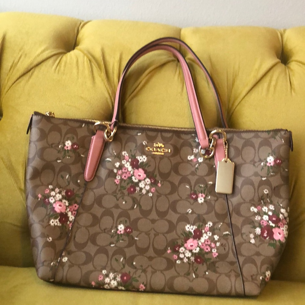 Coach floral purse/purc CC pink wallet spec both